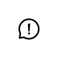 Exclamation Mark, Warning Icon Vector in Speech Bubble Line