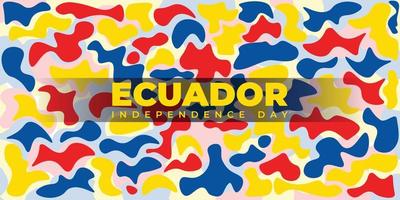 Ecuador Independence Day with yellow blue and red painting background design. vector