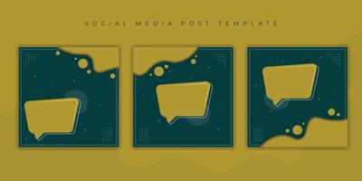 Set of social media post template with speech bubble design vector