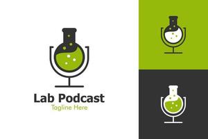 gráfico vectorial ilustrativo del logotipo del laboratorio de podcast. perfecto para usar en una empresa de tecnología vector