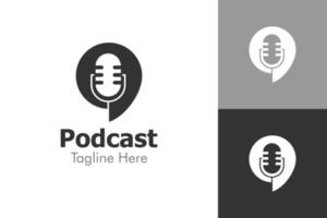 gráfico de vector de ilustración del logotipo de podcast. perfecto para usar en empresas de tecnología