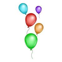 Celebration flying colorful balloons isolated white background vector
