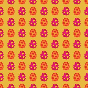 fondo de pascua. patrón de vector transparente de color con huevos de pascua.