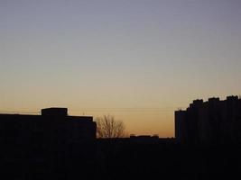 Residential new buildings at daybreak in the city photo