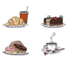 selection of confectionery sweets. doodle sketch vector