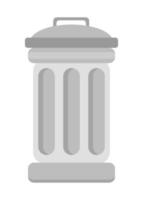 trash can flat style. flat style object grey color vector