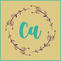 CA initial handwriting Floral  logo vector