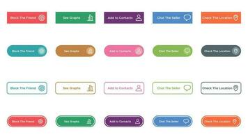 The Vector Collection of Buttons for Different Purposes Good for User Interface Design.