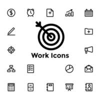 gráfico vectorial de iconos de trabajo. bueno para la interfaz de usuario relacionada con la vida laboral. vector