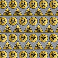 biohazard warning symbol metal flooring seamless pattern steel iron floor texture background vector