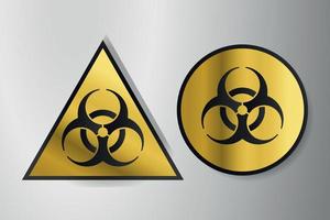 biohazard warning symbol 3d gradient luxury gold concept vector