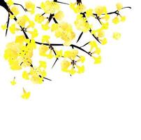 árbol de flores amarillas, flor de trompeta dorada vector