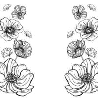 dibujo de flores para tarjeta de boda vector