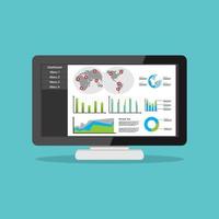 Business dashboard interface. Business chart visual graphics report concept. vector