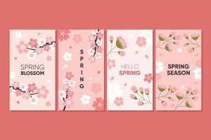 Floral Blossom Social Media Stories Template vector