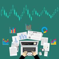 concepto de análisis de datos comerciales. vector