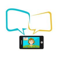 Video call smartphone. Video call app technology concept. vector