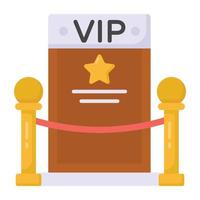 Star on card denoting flat icon of vip pass vector
