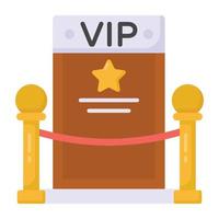 estrella en la tarjeta que denota un icono plano de pase vip vector