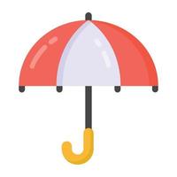 Umbrella in flat style icon, sun protection shade vector