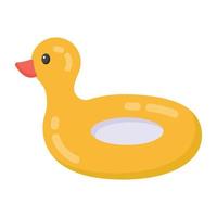 Pool duck in flat style icon, editable vector