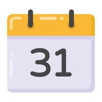 Calendar halloween date icon in flat design vector