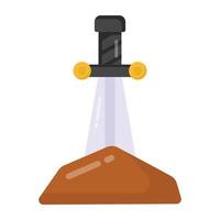 A dagger in a mud, flat editable icon vector