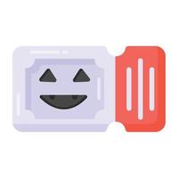 Icon of halloween ticket in flat style vector