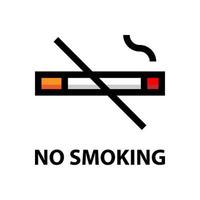 No Smoking Logo Sign Filled Outline vector