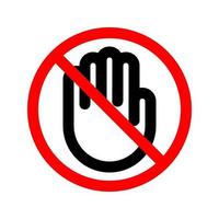 Stop Hand Forbidden Sign Outline style vector