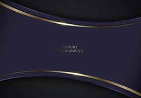 Elegant 3D abstract background dark purple curved shape with golden line vector