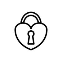 icon padlock for valentine's day vector