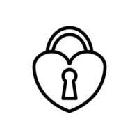 icon padlock for valentine's day vector