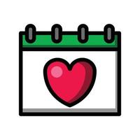 icon calendar for valentine's day vector