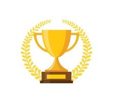 Trophy cup flat style icon vector illustration