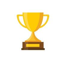 Trophy cup flat style icon vector illustration