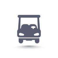 Golf cart, car icon isolated on white vector