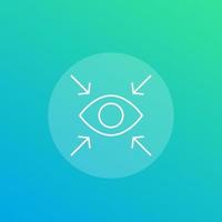 Focus linear icon with eye vector