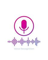 Voice and audio recognition vector icon