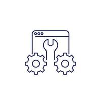 web, website optimization line icon on white vector