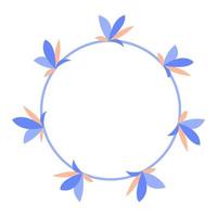 Wreath of abstract blue leaves icon element vector