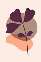 Boho minimalist abstract plant. vector cartoon illustration