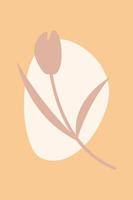 Abstract minimalist tulip flower pattern background. Trendy vector design