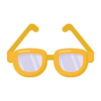 gafas en icono de estilo plano, vector editable