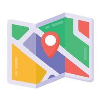 mapa de ubicación en icono de estilo plano, vector editable