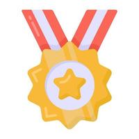 Trendy flat icon of sports medal vector