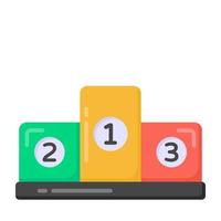 Winner podium icon flat design in editable style vector