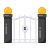 Flat icon design of closed gate vector