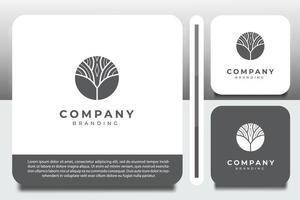 logo design template, with a small tree icon in a circle vector