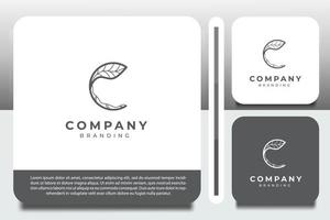 logo design template, with letter c icon leaf logo vector